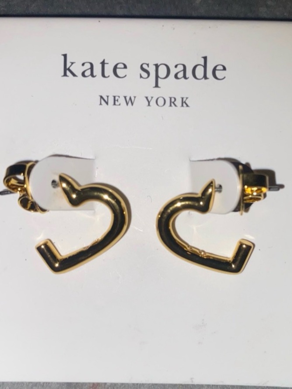 BNWT Kate Spade New York Gold Heart You Hoops $58